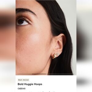 Mejuri 14k Gold Bold Huggie Hoops